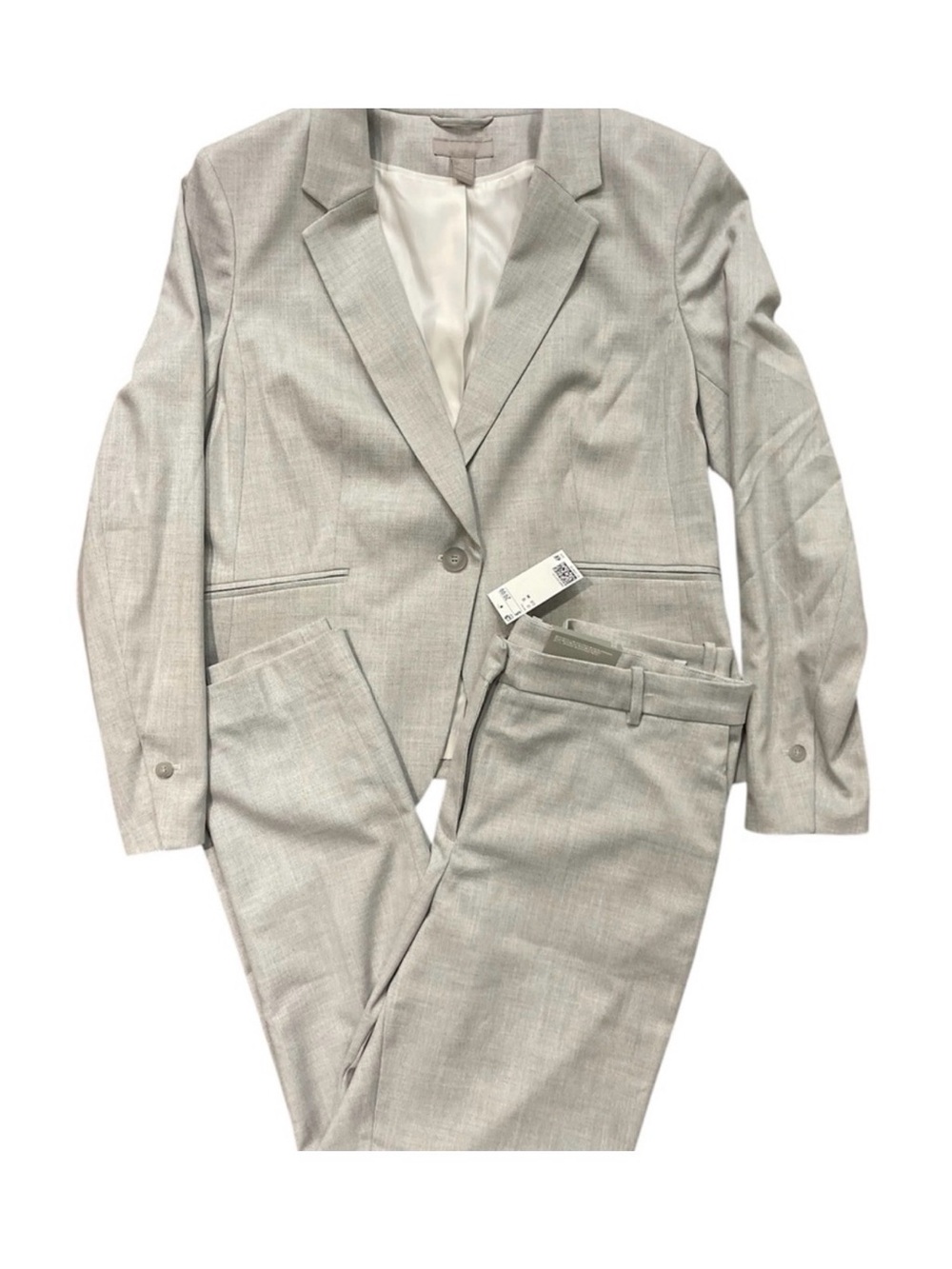 Women’s H&M Light Gray/Beige Two-Piece Suit - Tailored Blazer & Trousers